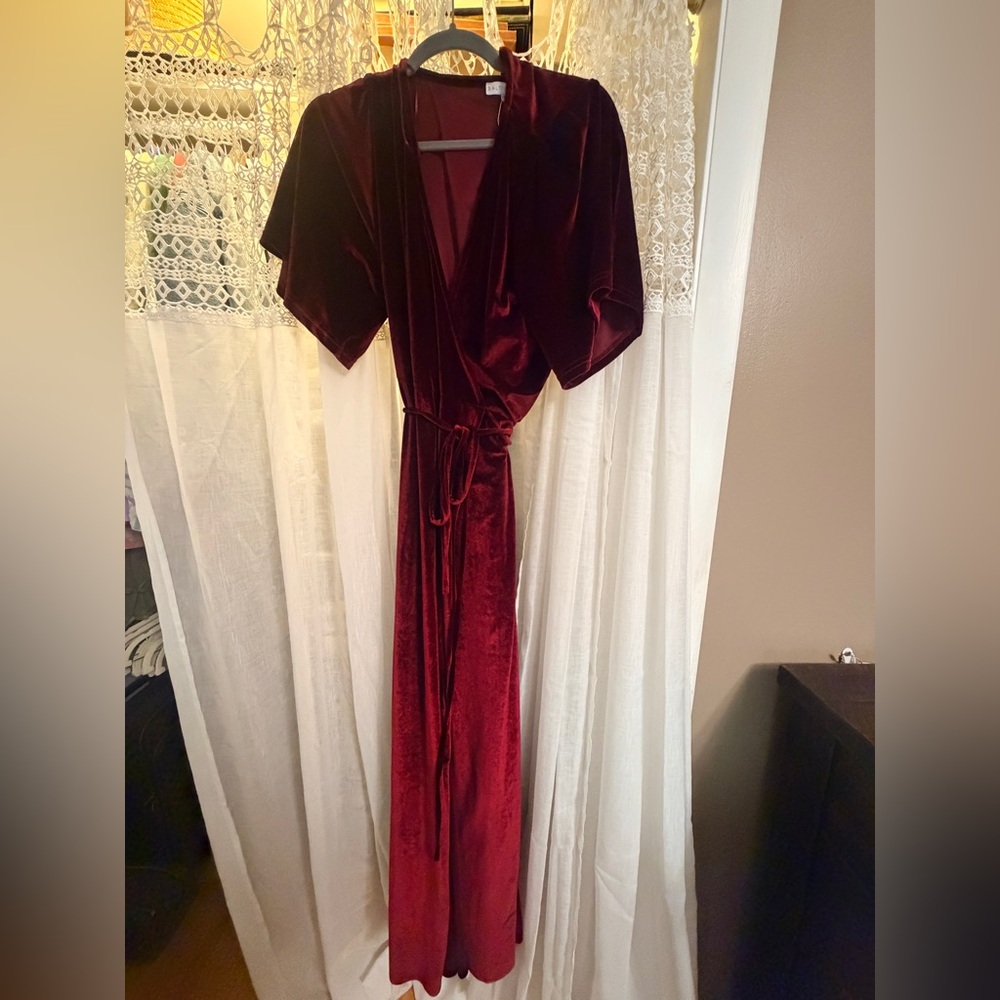 Baltic Born: Meghan Velvet Wrap Maxi Dress: Mulberry: XXXL